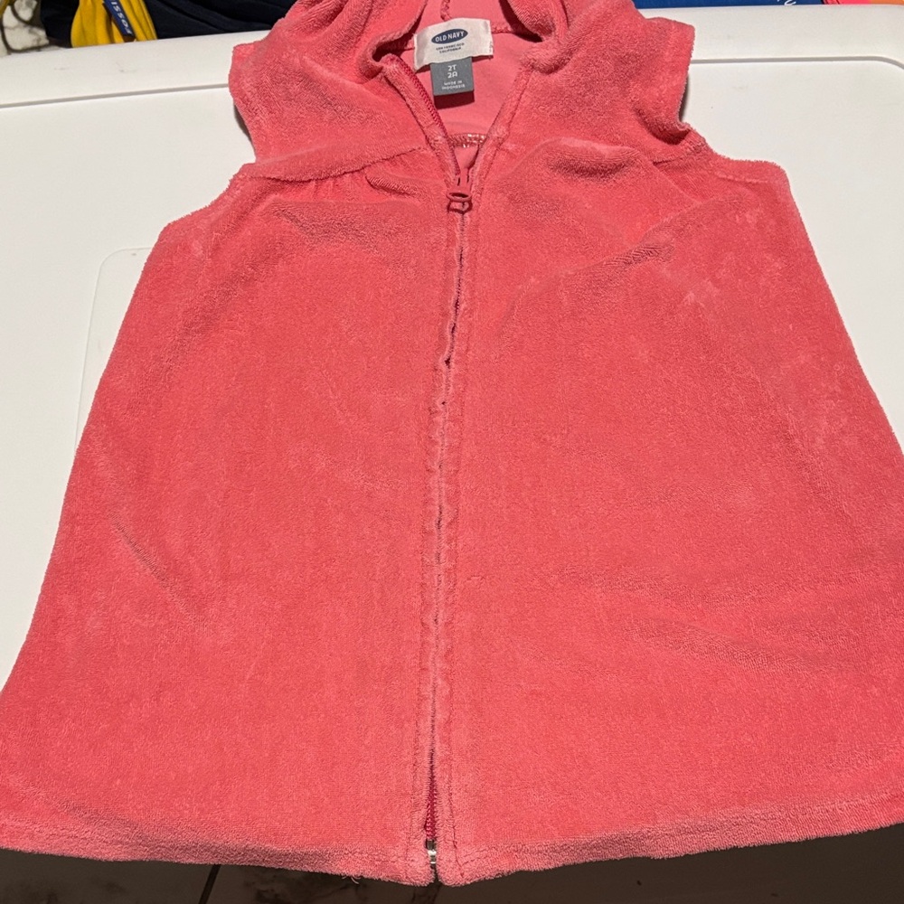 Old Navy Coral Hooded Vest for Kids